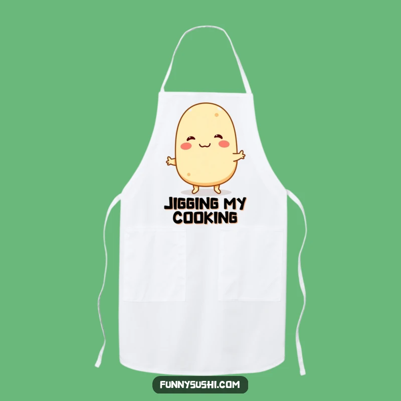 Funny Tamagoyaki Apron: Chef's Jiving Sushi Character Kitchenwear