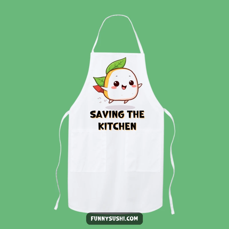 Funny Onigiri Zoom Apron, Hilarious Rice Ball Chef Gift for Kitchen
