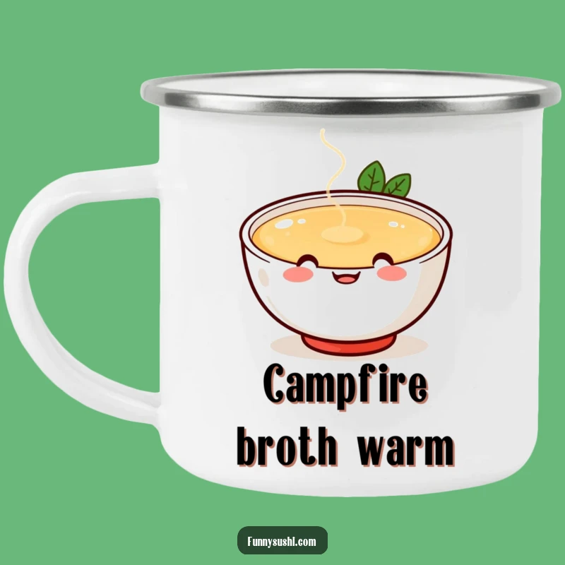 Funny Miso Soup Enamel Camping Mug - Comfort Food Drinkware