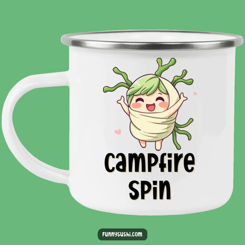 Funny Seaweed Wrap Enamel Mug: Gleeful Sips Outdoors