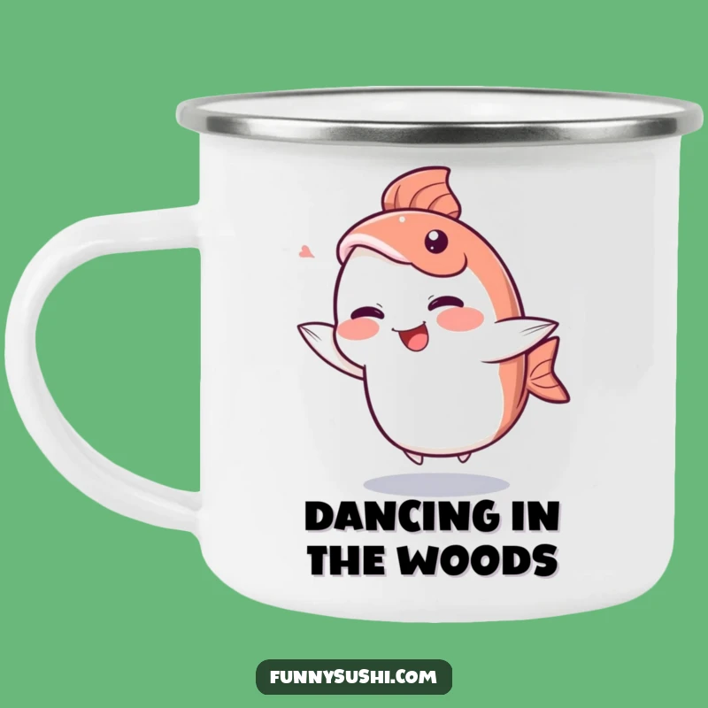 Funny Sashimi Camping Mug: Adventure-Ready Giggling Fish Drinkware