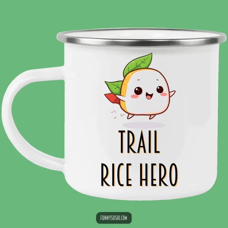 Funny Onigiri Zoom Camping Mug, Durable & Hilarious Rice Ball Adventure Gift