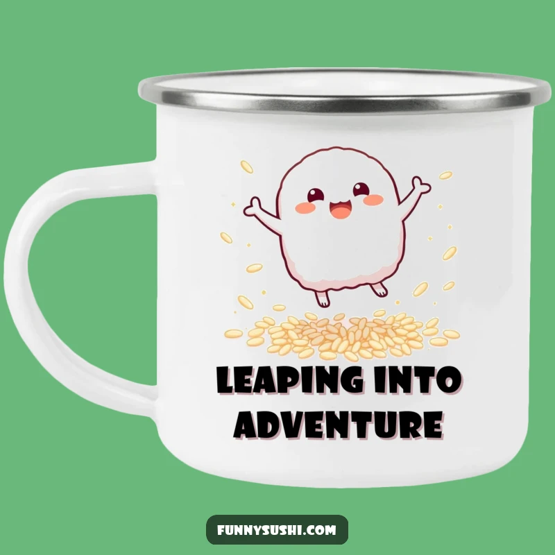 Funny Nigiri Camping Mug: Adventure-Ready Bouncing Sushi Drinkware