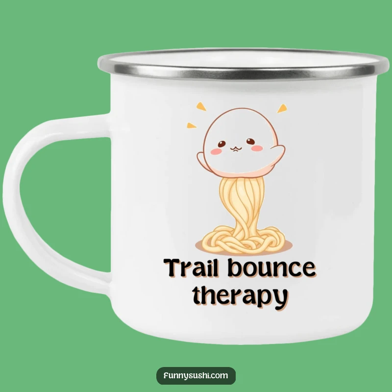 Funny Mochi Udon Bounce Camping Mug: Adventure Fuel with a Bounce