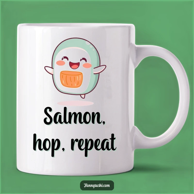 Funny Salmon Roll Hop Mug: Start Your Day with Cheerful Energy