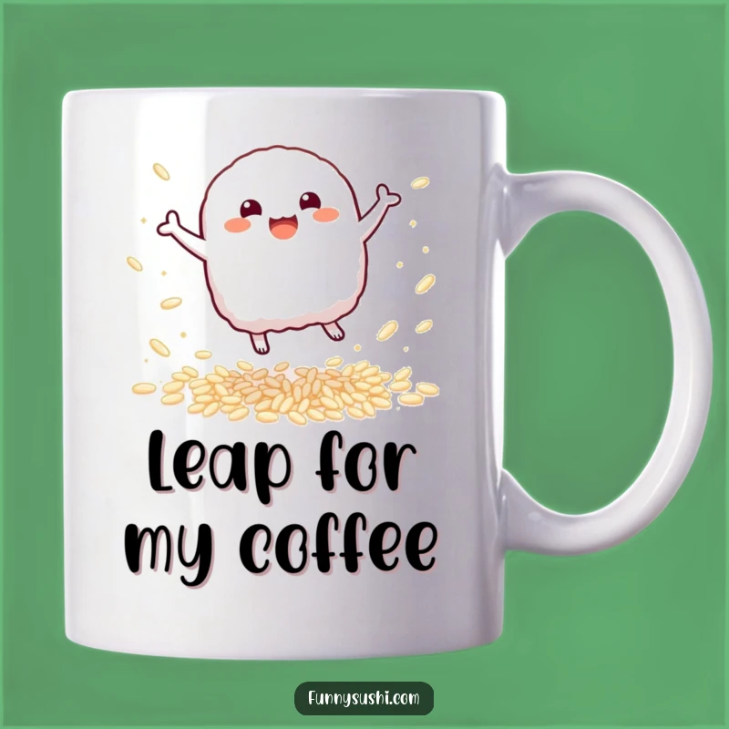 Funny Nigiri Mug: Bouncing Sushi Character Delightful Morning Gift