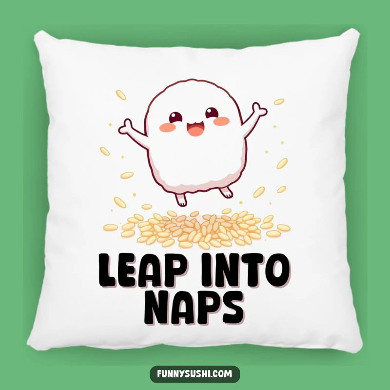 Funny Nigiri Pillow: Cozy Bouncing Sushi Character Accent Pillow