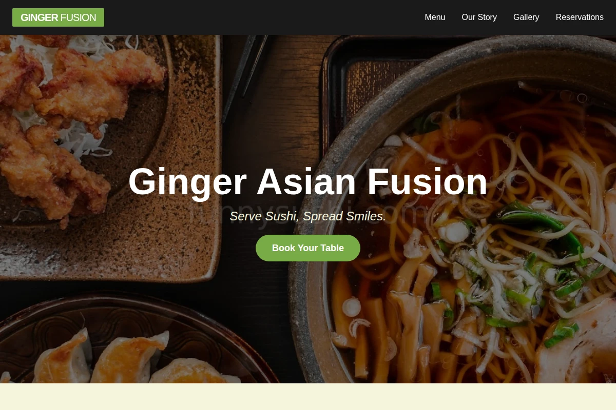 Ginger Asian Fusion Food