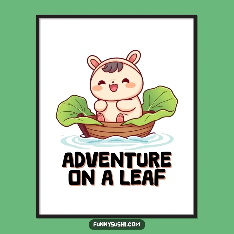 Funny Bao Bun Cabbage Boat Digital Print: Instant Whimsy for Your Walls