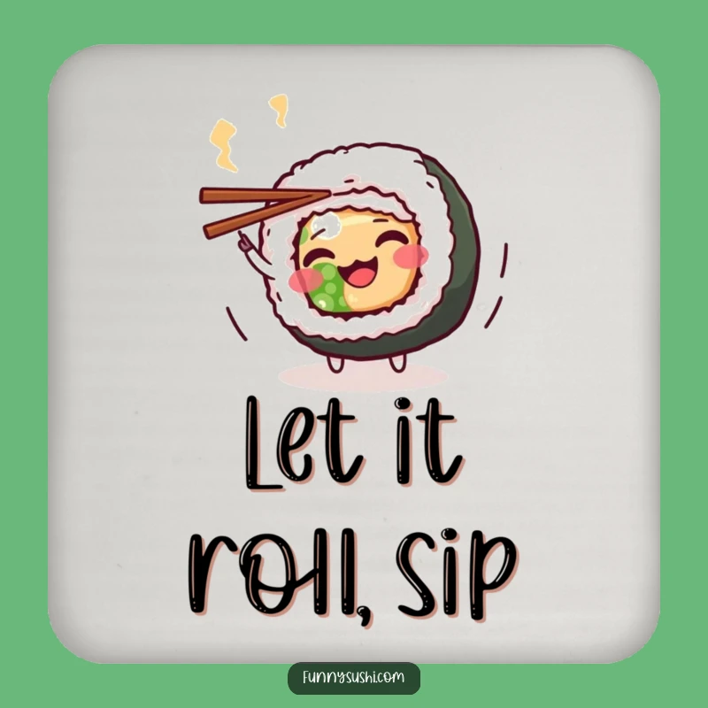 Funny Maki Roll Drink Coaster: Protect Surfaces with Sushi Charm
