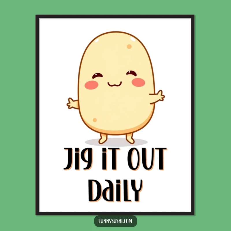 Funny Tamagoyaki Poster: Jiving Sushi Character Wall Art