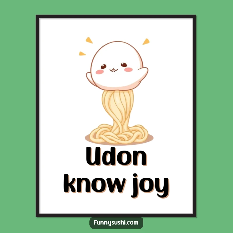 Funny Mochi Udon Bounce Poster: Whimsical Art for Your Kitchen