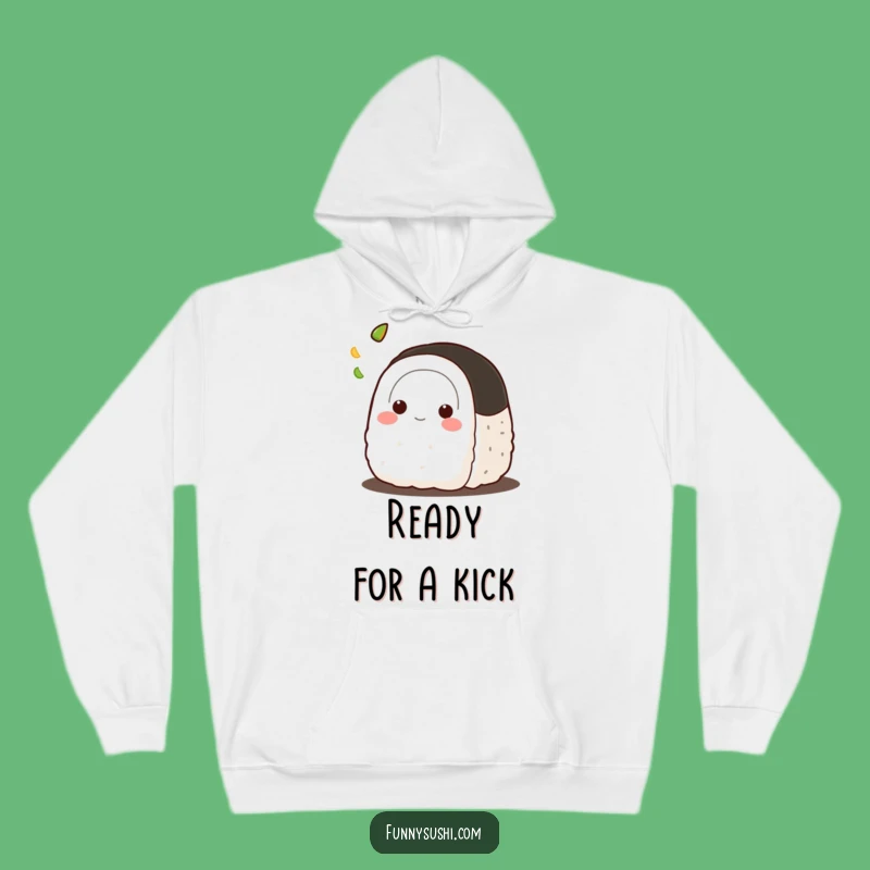 Cozy Funny Onigiri Wasabi Toss Hoodie: Warm Up With Hilarious Foodie Style