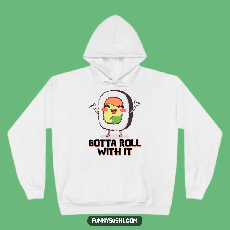 Cozy Funny Sushi Roll Hoodie: Jigging Comfort for Chilly Days