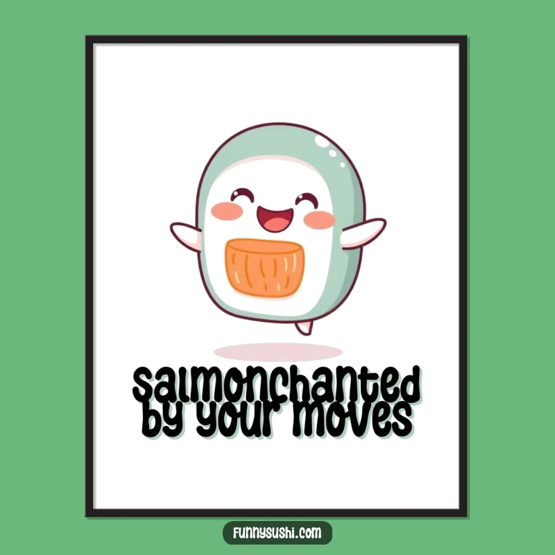 Free Printable Wall Art: Joyful Salmon Roll Hop Humorous Downloadable Art