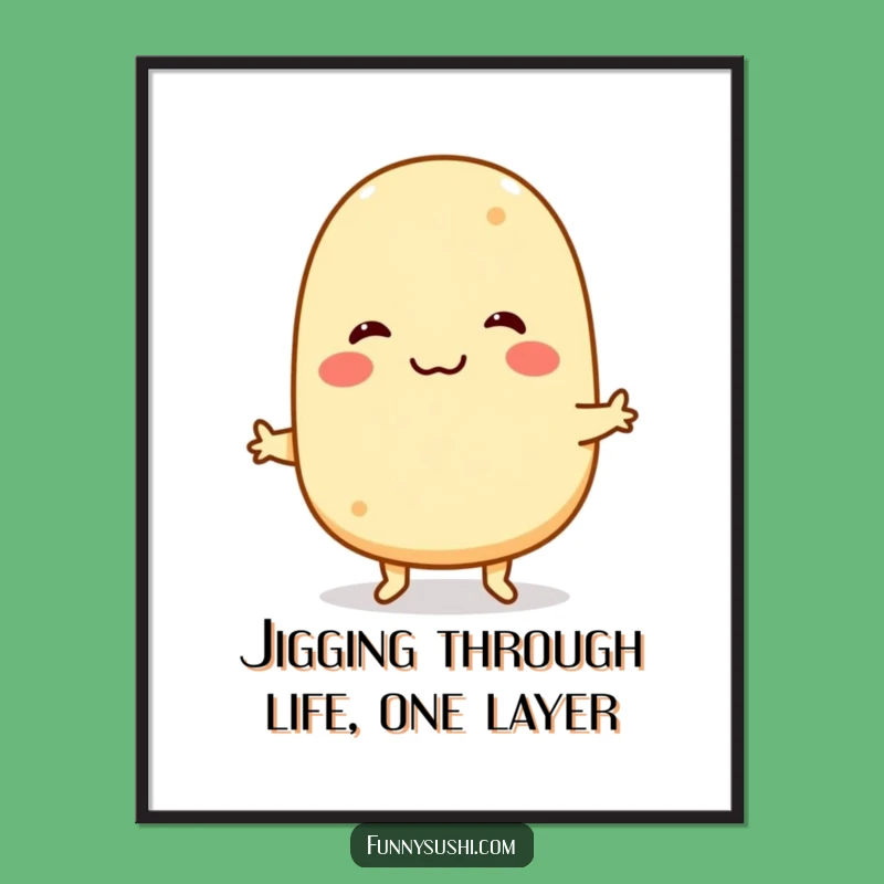 Funny Free Printable Wall Art: Tamagoyaki Dancer, Downloadable Cute Food Decor for Cheerful Spaces