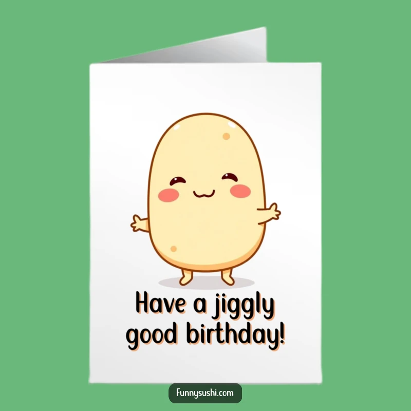Free Printable Birthday Card: Funny Tamagoyaki Dancer, Downloadable DIY Gift for Foodie Fun