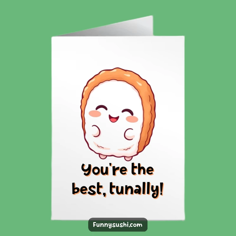 Free Printable Congrats Card: Smirking Tuna Nigiri Downloadable