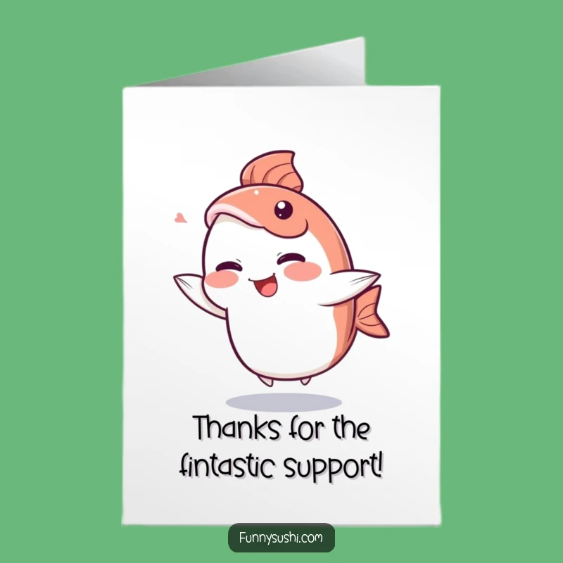 Free Printable Thank You Card: Giggling Sashimi Dancer, Downloadable DIY Gift for Sincere Thanks