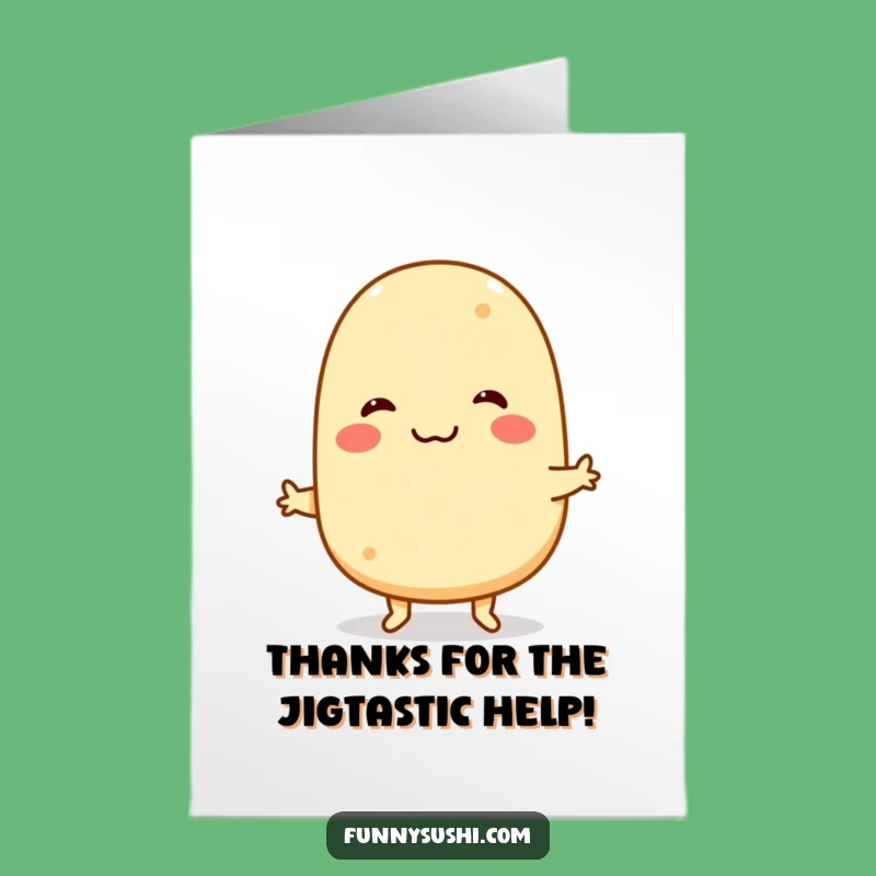 Free Printable Thank You Card: Tamagoyaki Dancer, Downloadable DIY Gift for Sweet Thanks