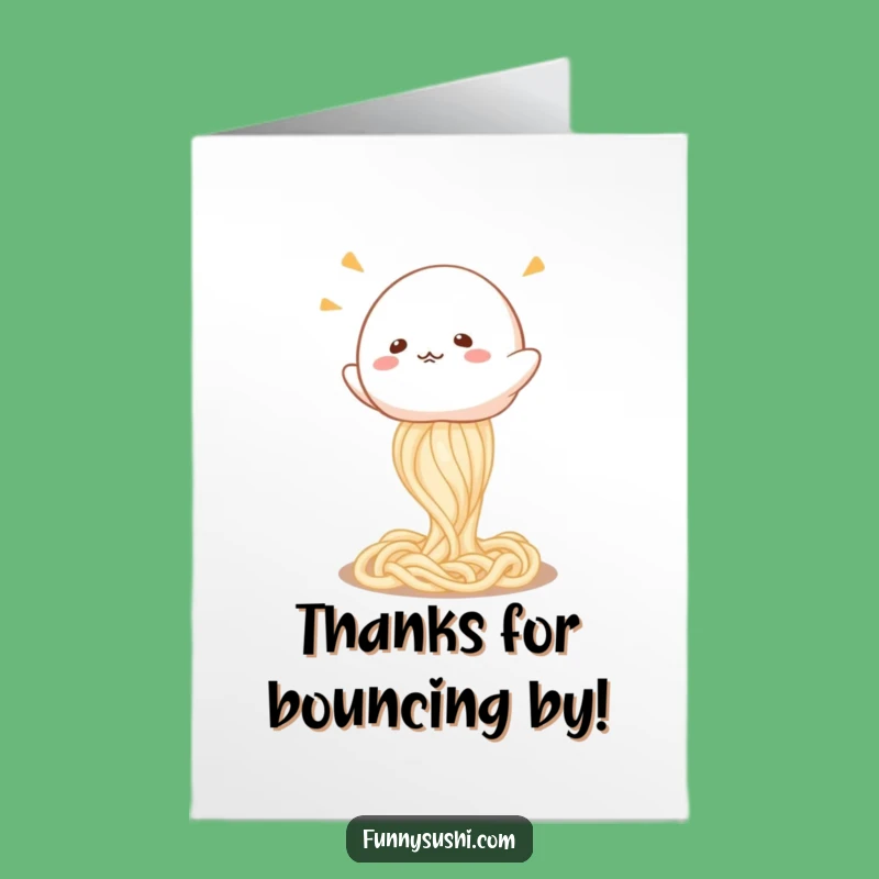 Free Printable Thank You Card: Mochi Udon Bounce Funny Downloadable Gift