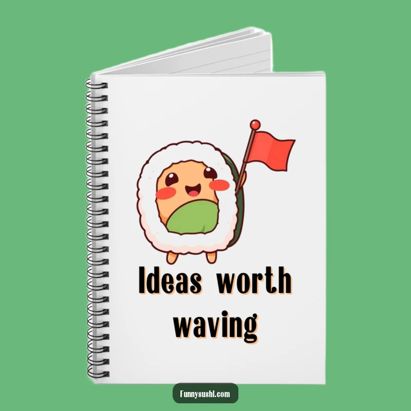 Funny Sushi Nigiri Flag Wave Notebook: Jot Down Ideas with Excitement