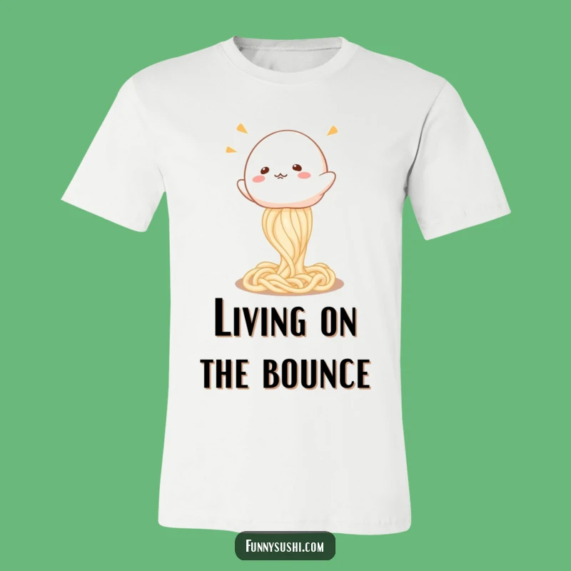 Funny Mochi Udon Bounce T-Shirt: Wearable Joy for Noodle Enthusiasts