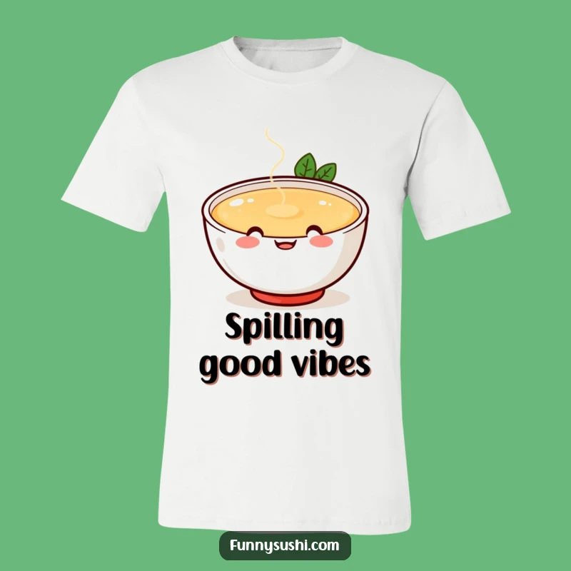 Funny Miso Soup T-Shirt - Cheerful Happy Face Graphic