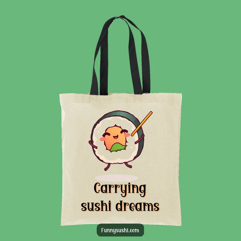 Funny Sushi Roll Dancing Tote Bag - Cute Foodie Carry-All